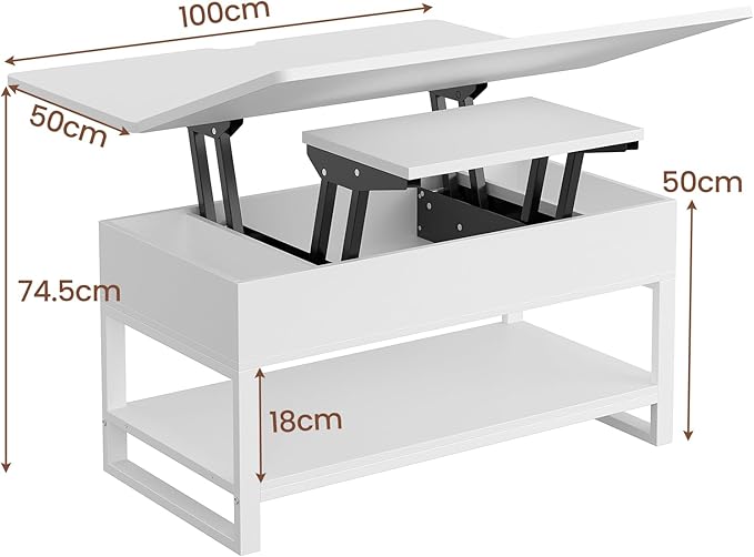 Mesa de Centro Elevable 3 en 1 – Compacta, Versátil y Moderna