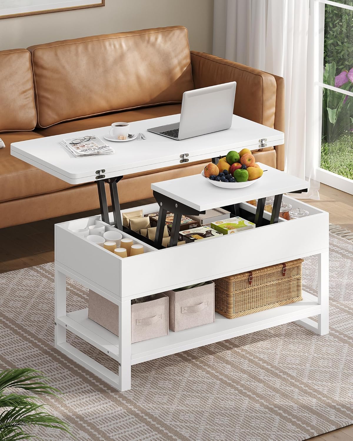 Mesa de Centro Elevable 3 en 1 – Compacta, Versátil y Moderna