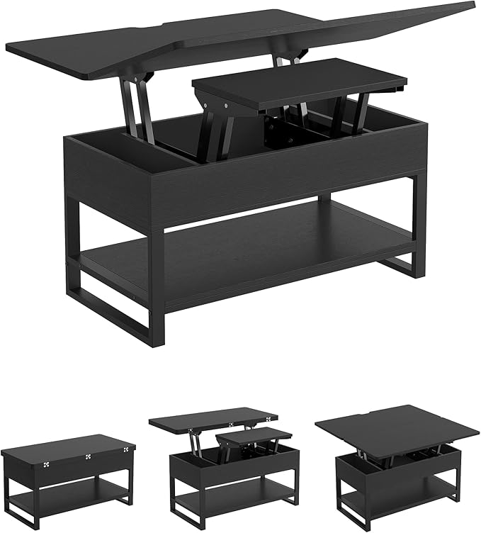 Mesa de Centro Elevable 3 en 1 – Compacta, Versátil y Moderna