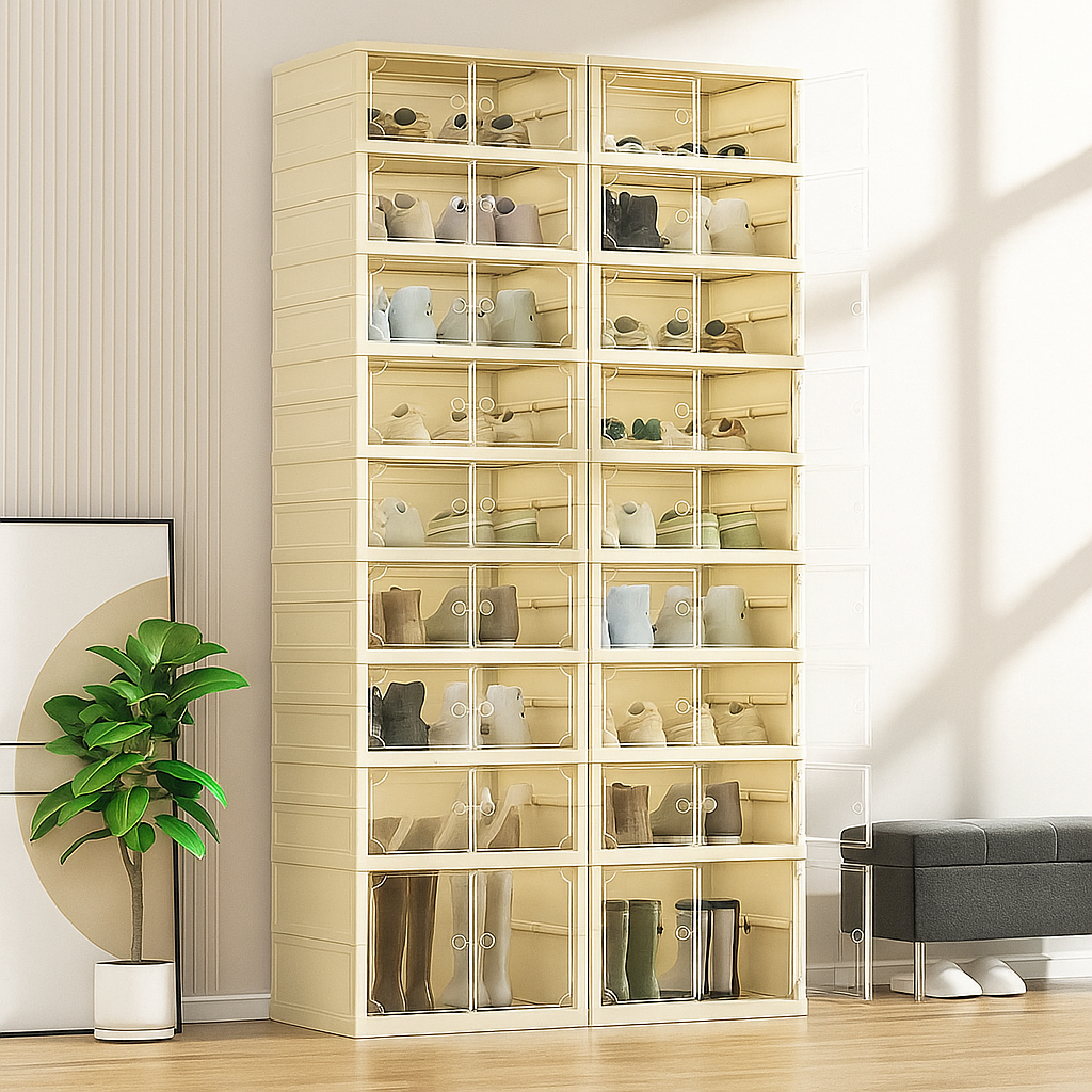 Zapatera Plegable Transparente - Diseño Funcional