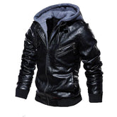 Chaqueta de Hombre de Cuero con Capucha Desmontable – Estilo Auténtico y Versátil